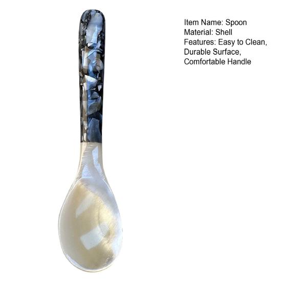 Ложка для мороженого с акриловой ручкой Элегантная чайная ложка из натуральной морской раковины