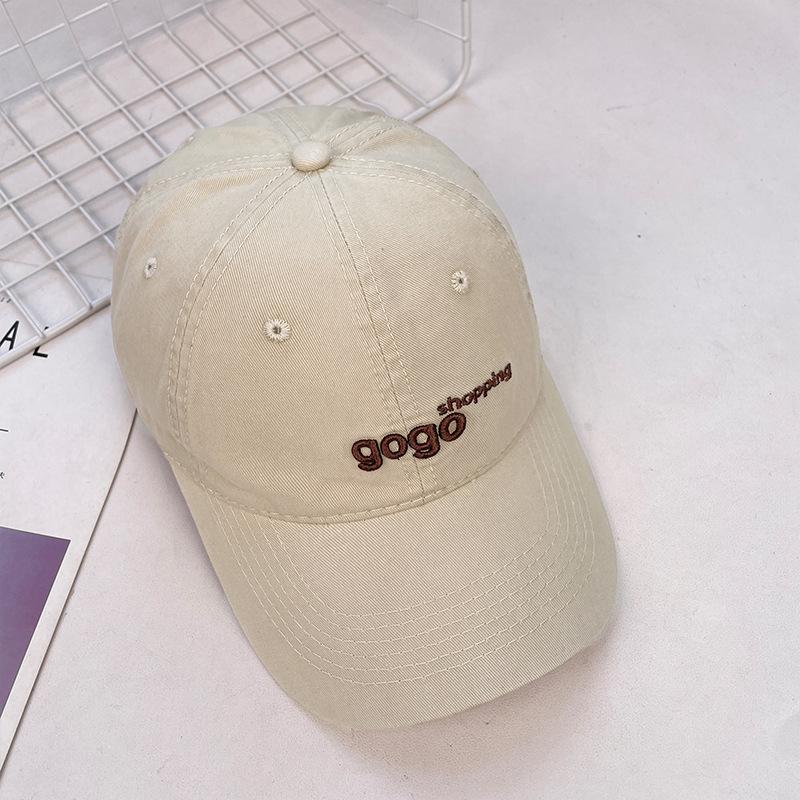 Simple Letter Soft Top Big Head Circumference Cap Female American Casual Couple Travel Visor Showing Face Small Baseball Cap