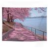 Sakura Window Landscape Tapestry Natural Landscape Wall Hanging Bedroom Living Room Dormitory Home Decoration