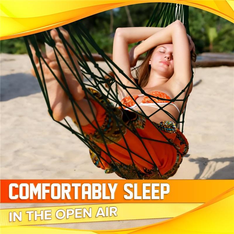 Сетчатые гамаки из веревки для улицы, гамак для сна из нейлона для кемпинга, гамак с большим пределом веса, качели из сетчатого гамака, большие гамаки для улицы из нейлона