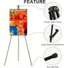 1pc Easel Stand for Display with Bag, Lightweight Black Metal Painting Easel, Portable Adjustable Poster Stands, Floor Tripod Collapsible Display