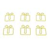 100pcs Paper Clips Christmas Gift Box Shape Increased Skid Resistance Rust Prevention Colorfast Office Paper Clips Green