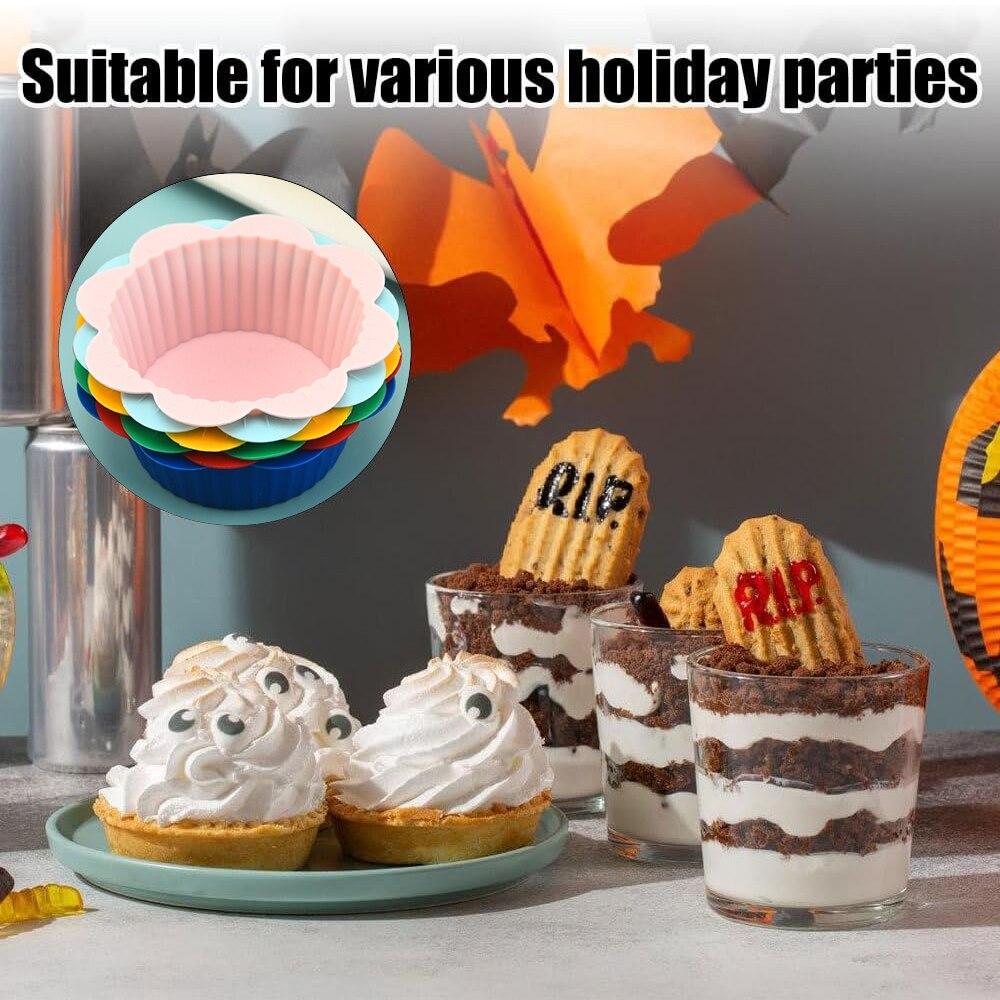 Caravaan® 26-Pack Silicone Cupcake Liners, Reusable Baking Cups for Muffins, Non-Stick, BPA-Free, Oven Safe to 200°C, 8.2x3cm, Multicolor