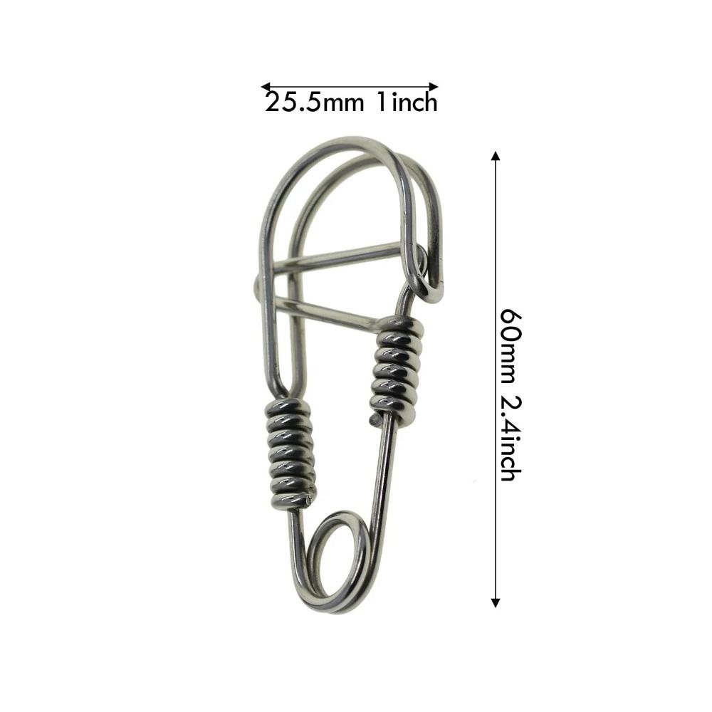 Stainless Steel Stainless Steel Wire Snap Clip Hook Carabiner Key Ring Belt Clip