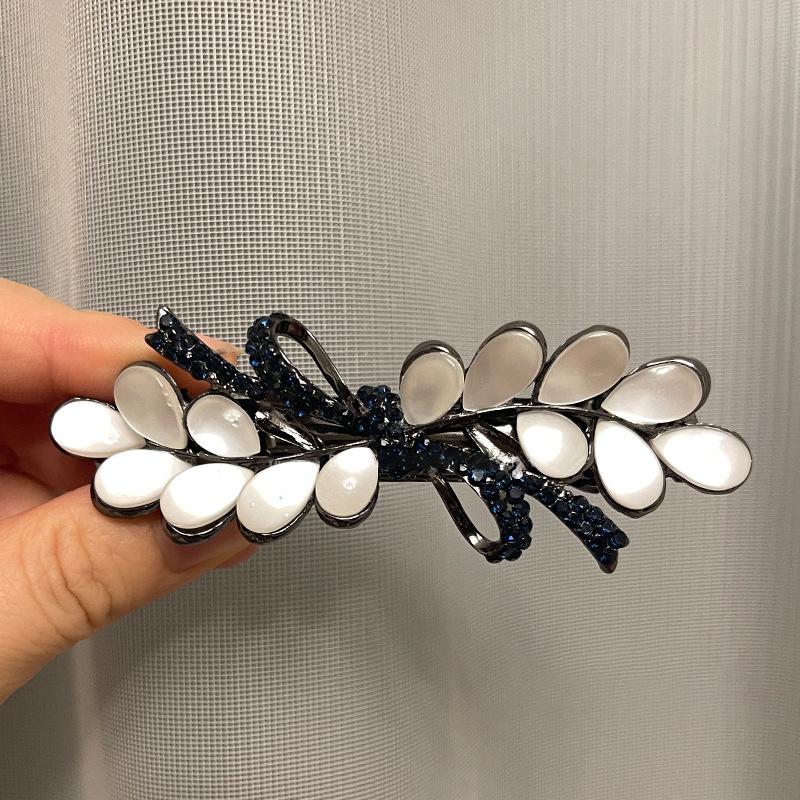 Elegant Floral Hair Barrette, French Clip Spring Hair Claw, Accents, Bridal Hair Accessory For Half-Up Hairstyles