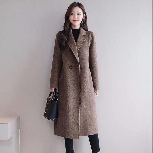 2023 Autumn Winter New Fashion Wool Coat Women Luxury Brand Long Loose Double Breasted Very Warm Wool Coat Elegant Plus Size 3XL