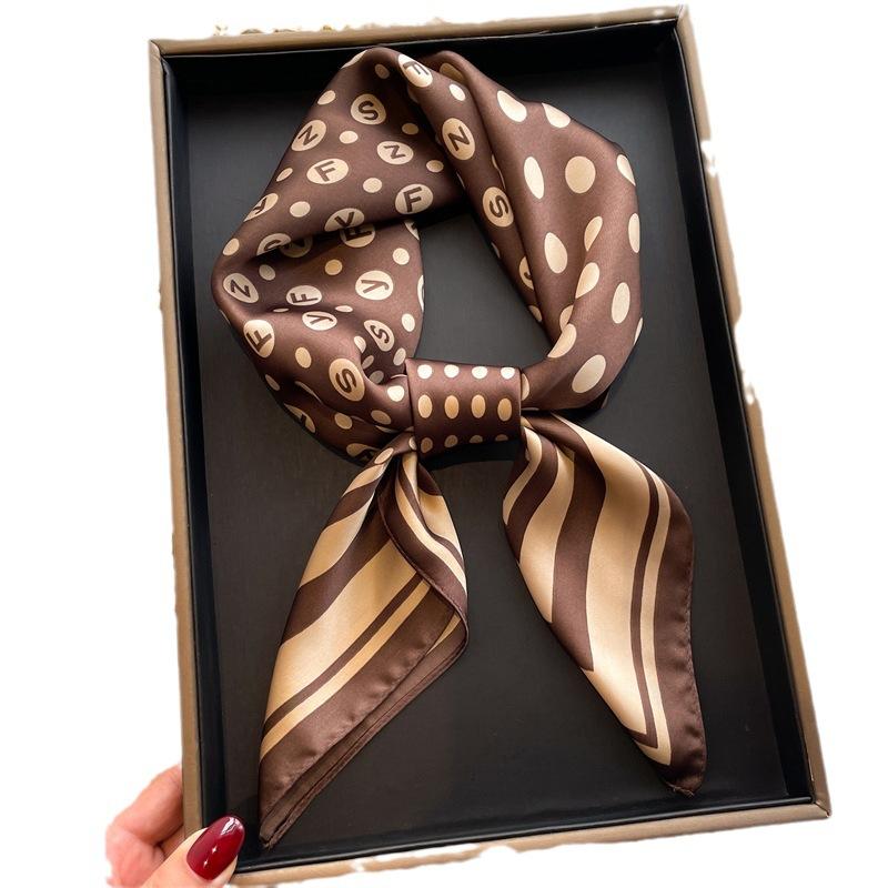 Peony Flower Small Silk Scarf Satin Versatile Scarf Thin Sunscreen Headscarf 70Cm Simulated Silk Square Scarf