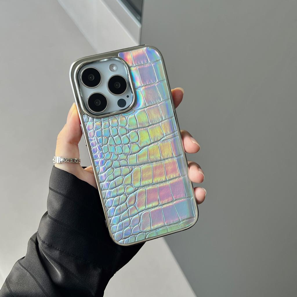 Это ослепительный гальванизированный чехол для телефона с узором крокодиловой кожи для iPhone15Promax и противоударный защитный чехол для Apple 14