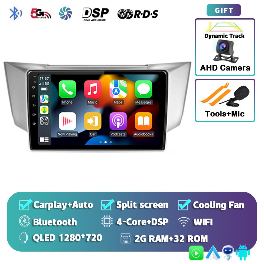 Android 14 Carplay Auto Car Radio For Lexus RX300 RX330 RX350 RX400H 2003-2014 Multimedia Video Player GPS Navigation Stereo DSP