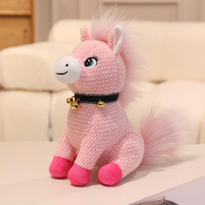22/30СМ Каваи Сидящая Лошадка Плюшевая Игрушка Милая Звенящая Маленькая Пони Игрушка Мягкая Набивная Кукла Животное Украшение Комнаты