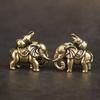 Handicrafts Lucky Elephant Statue Solid Copper Animal Sculpture Brass Elephant Miniatures  Tea Pet