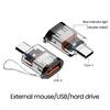 Адаптер Type-C Male to USB A Female 120 Вт USB 3.2 Gen2 адаптер Двусторонний 10 Гбит/с передача данных Прозрачный корпус адаптер