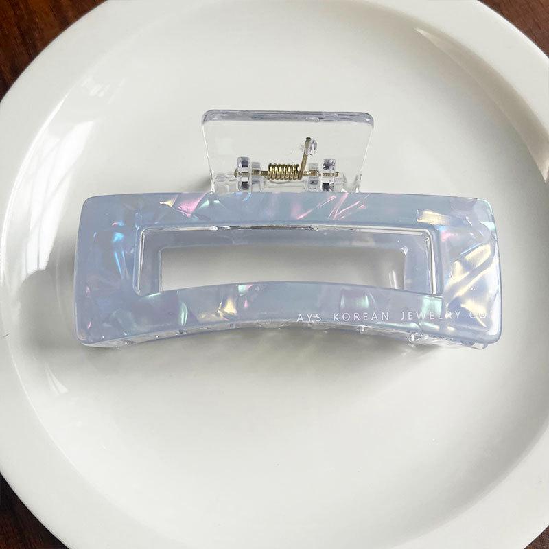 Прозрачный зажим-коготь в корейском стиле, цветная карамель - Изысканный квадратный аксессуар для волос "Акула"