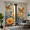 2 шт. HD садовые ромашки бабочки декоративные занавески Желтые галстуки цифровая печать занавески Домашний декор стиль Декоративная гостиная