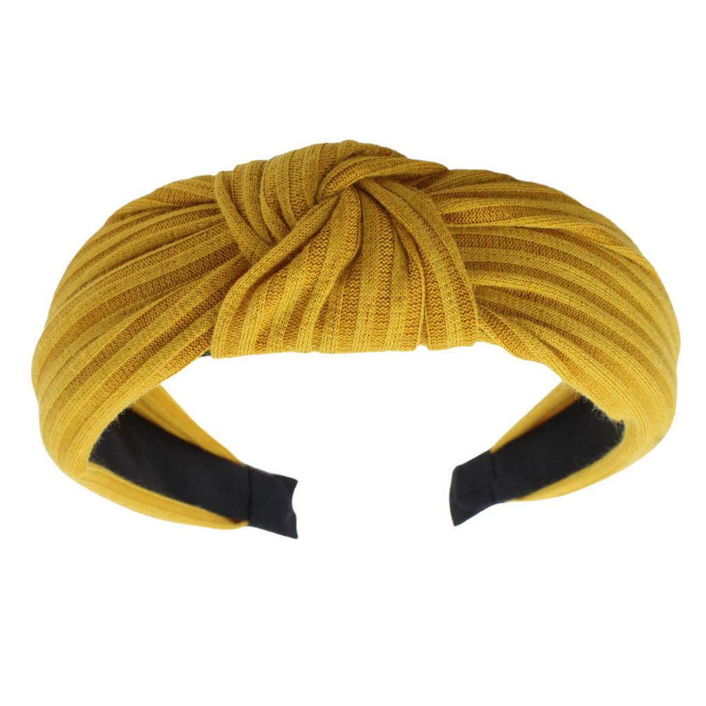 Knotted Headband for Women Fashion Knitted Fabric Hairhoop High Skull Wide Headband for Face Washing and Daily Skincare