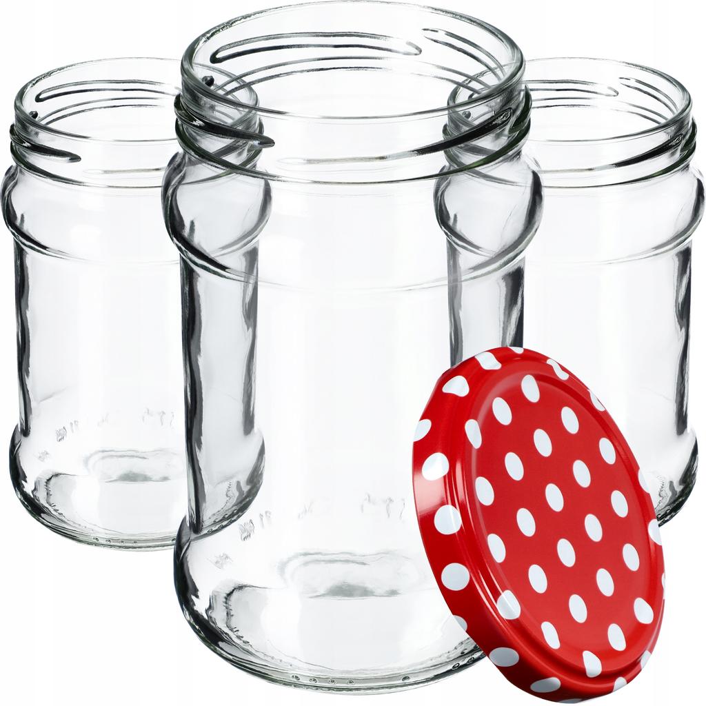 KADAX Seno Preserve Jars 315ml 10pcs 66mm + Lids "Red Peas"