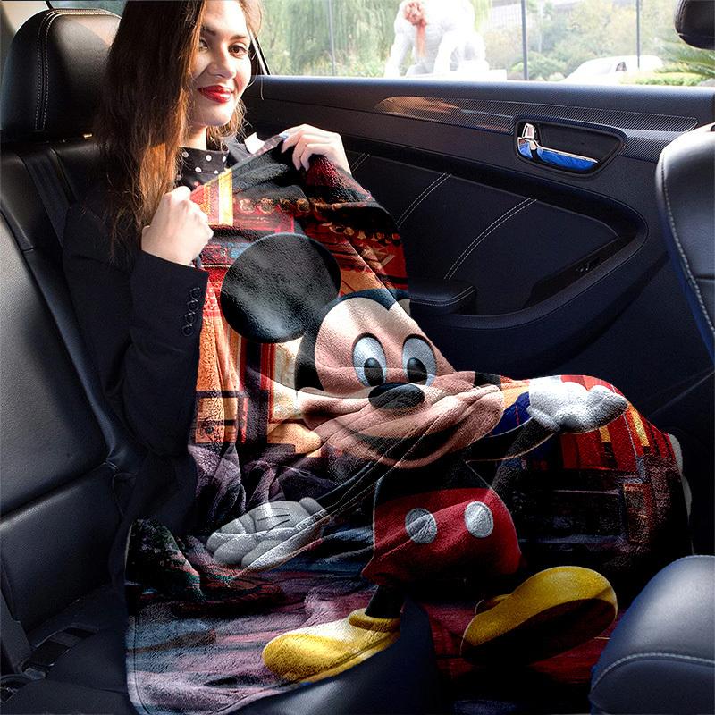 1PC Mickey Mouse Cartoon Blanket - Seasonal Universal, Home Decoration, Throw Blanket, Soft Flannel Throw Blanket - Versatile & Cozy for Bed