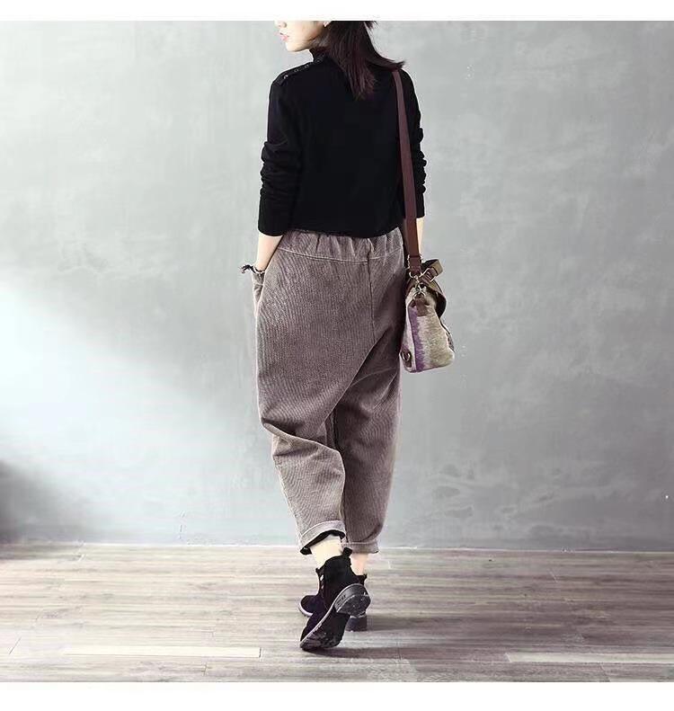 Новые вельветовые шаровары из овчины — осень/зима, утолщенные и универсальные для женщин