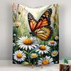 "Butterfly and Daisies Floral Design Patterned tapestry for bedroom and living room home decor"