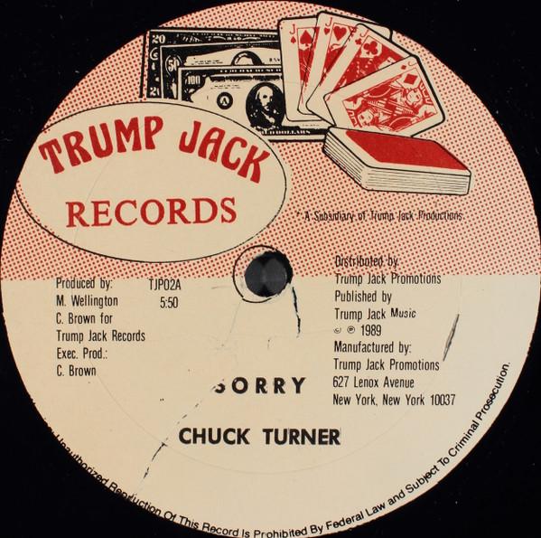 12-дюймовая пластинка CHUCK TURNER Sorry TJP05 Trump Jack Reco 1989 США Регги Ска Даб Б/у