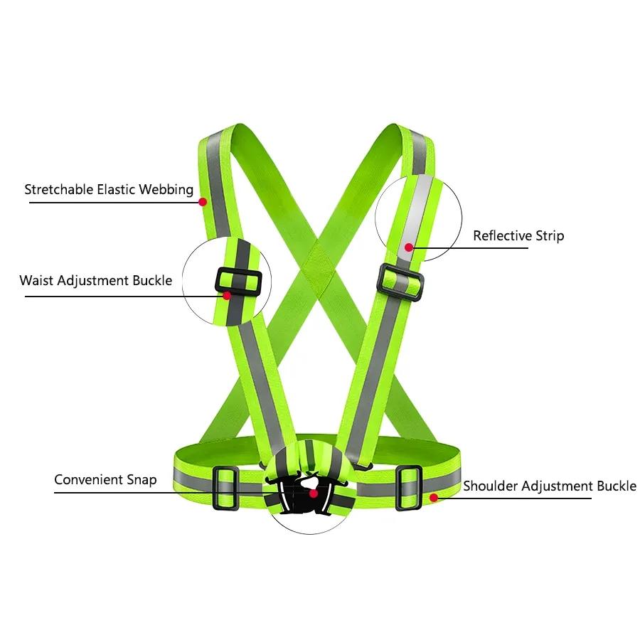Outdoor Night Walking Safety Vests Highlight Adjustable Lightweight Reflective Vest Biking Safety Straps Waterproof Running Gea
