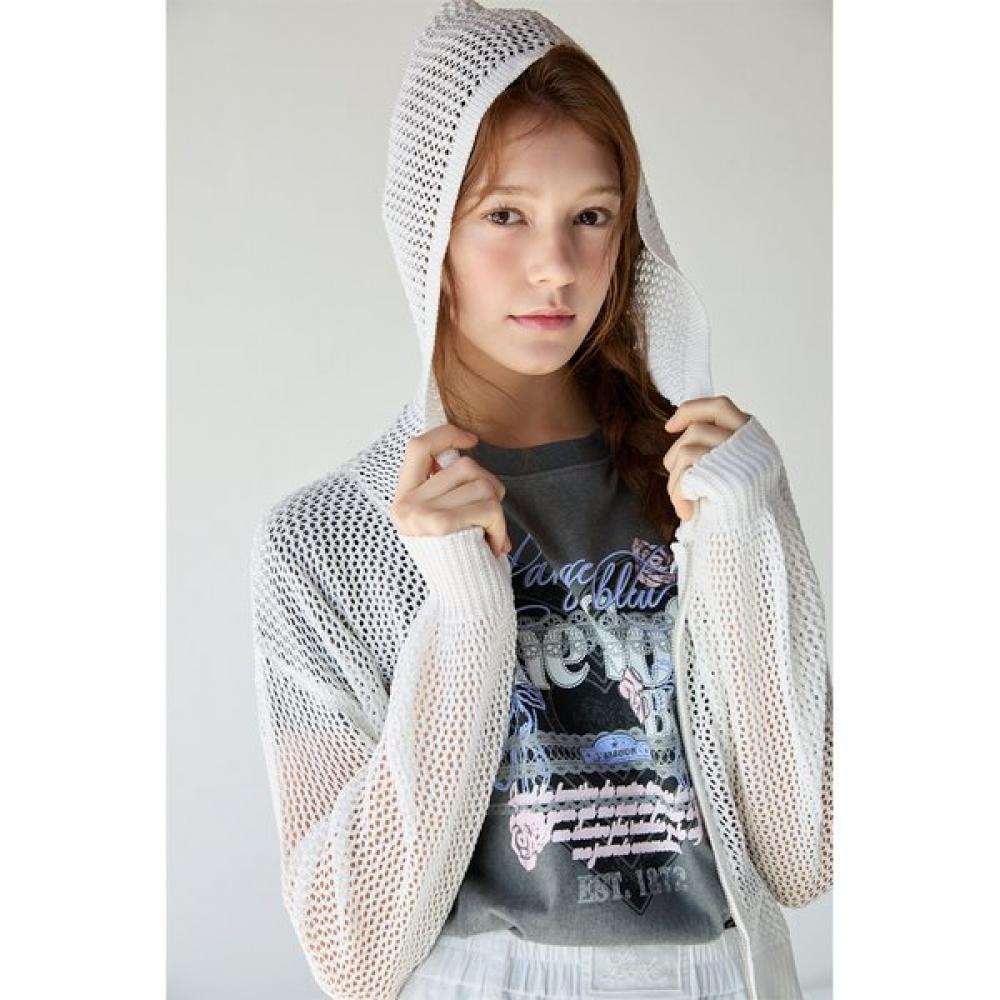 Egoist Mesh Heart Zip Up Hoodie Es2okg02