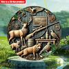 2D Flat 20*20cm1pc Retro Wildlife&Hunting Themed Fox Deer Bird Patterns Wall Art Decor, Forest Scene Pendant, Suitable for Farmhouse&backyard&outdoor