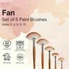 Набор веерных кистей/Набор профессиональных кистей ручной работы для рисования акрилом, акварелью и гуашью с подставкой для кистей