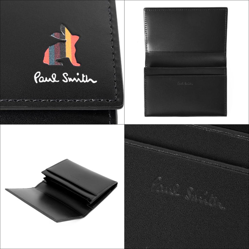 Paul Smith Marquetry Bright Stripe Rabbit Business Card Holder 813018 P903 No (Black, Personalization)