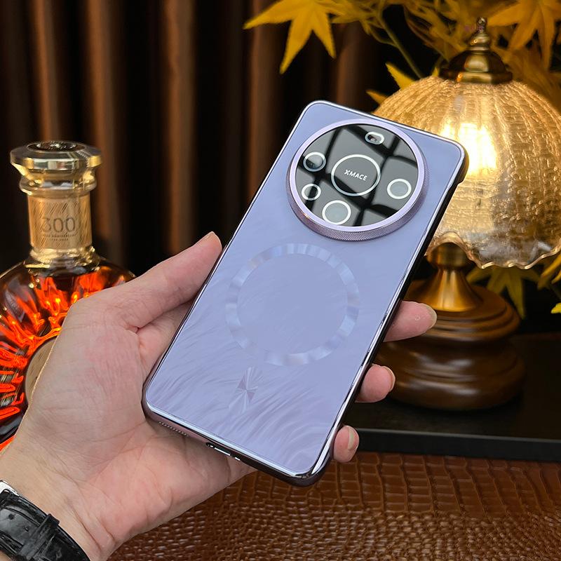 Применимо к чехлу для мобильного телефона Huawei mate70pro безрамочный узор из перьевой пряжи mate60pro магнитное всасывание противоударный селфи-чехол