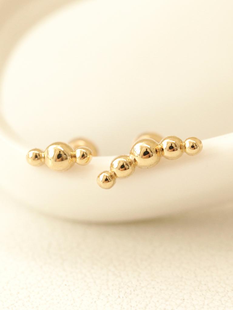 Минималпирсинг Серьги-гвоздики 14K 'Арахисовый Пузырек'