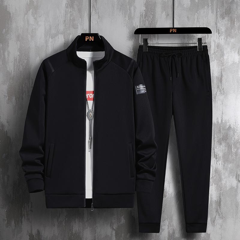 Мужской зимний комфортный комплект из 2 предметов: свободная куртка на молнии + брюки