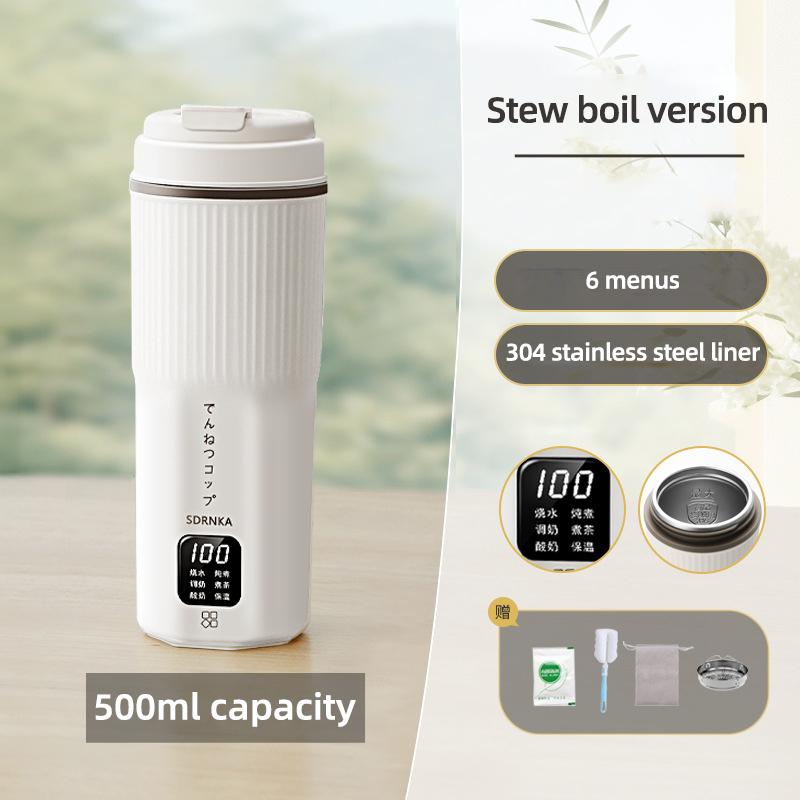 Портативный электрический чайник 500 мл, многофункциональная нагревательная чашка, чашка для тушения, горшок для сохранения здоровья, термопот, мини-чайник для путешествий, 220 В