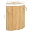 VidaXL Corner Laundry Basket Bamboo 60 L