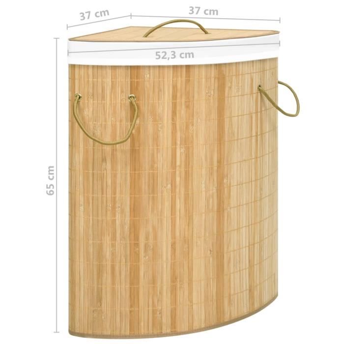 VidaXL Corner Laundry Basket Bamboo 60 L