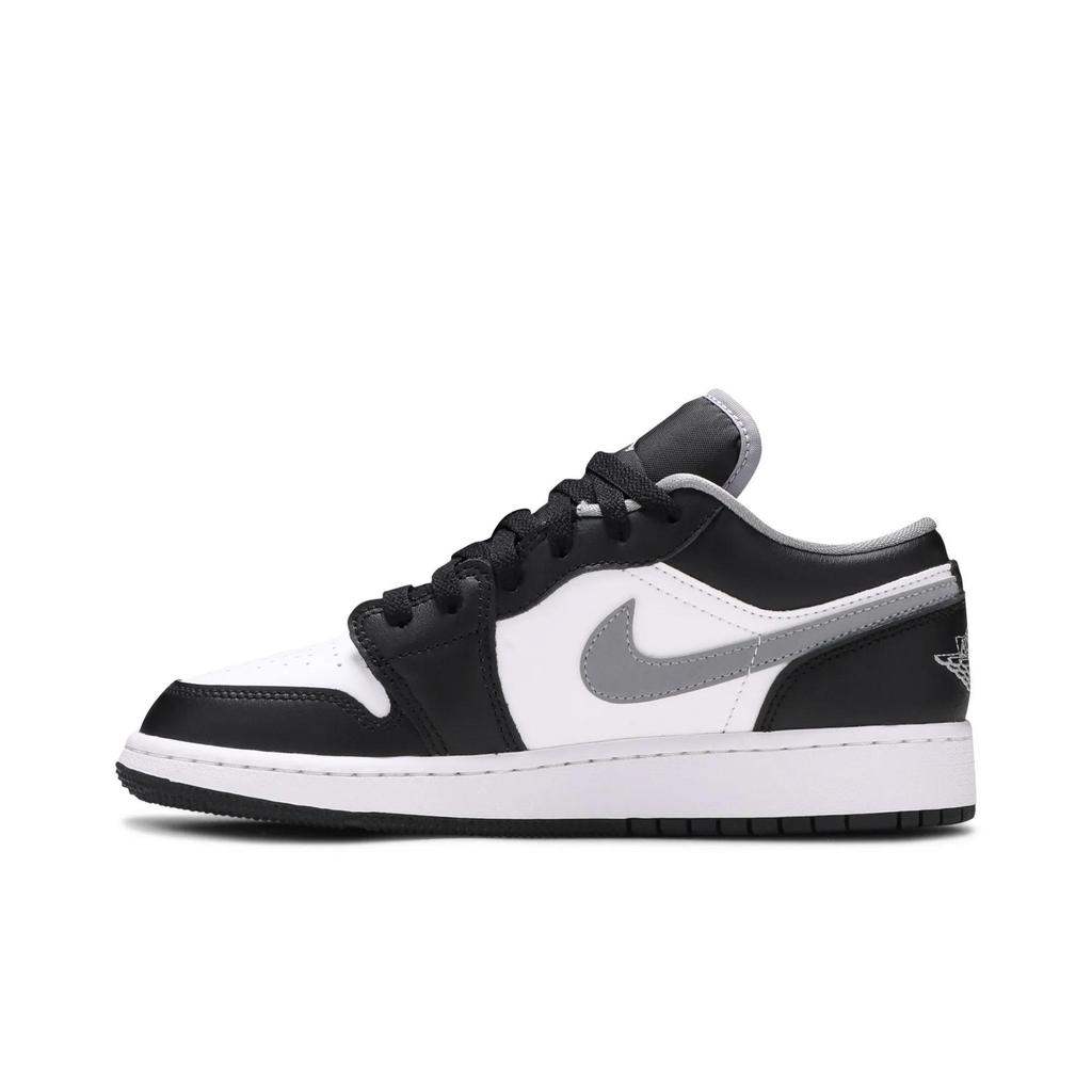 Air Jordan 1 Low Grade School 'Black Medium Grey' (Unisex) Black / Medium Grey / White Kids' Basketball Shoes 553560 040