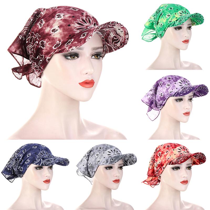 1PC Leisure Sunscreen Hedging Cap Peaked Cap Printed Bandana Scarf For Women Men Outdoor Supplies EMA