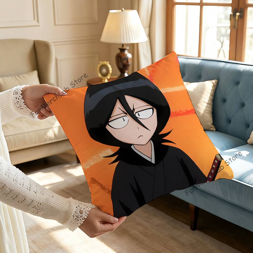 RRukia AnimeE KuchikiS Pillow Case For Sofa Decor Car Office Room Printing Cushion Cover Decorations and Protector