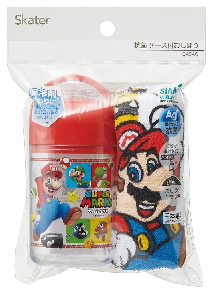 Набор влажных полотенец для скейтера Super Mario в чехле, Детский 23, Мальчики, Япония, OA5AG-A
