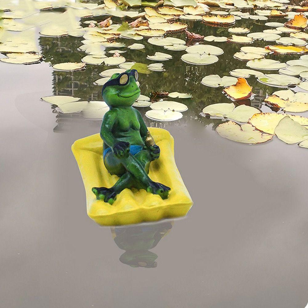 Resin Animal Sculpture Cartoon Floating Pond Ornament Funny Miniatures Figurine Desk
