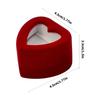 Fashionable Romance Flocking Heart Shaped Jewelry Presentation Case Convenient for Engagement Keepsakes Daily Use