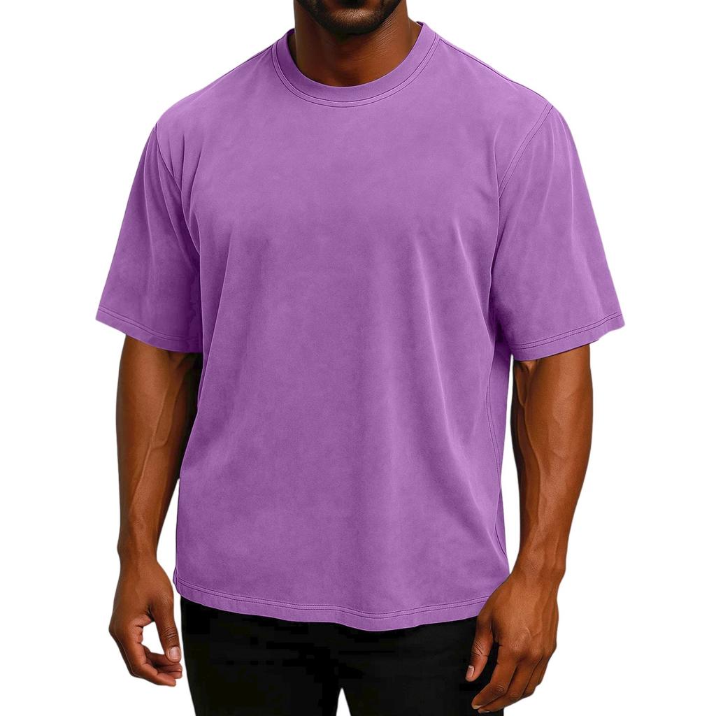 Мужская футболка с коротким рукавом, ретро, из хлопка, свободного кроя, с рукавом до локтя