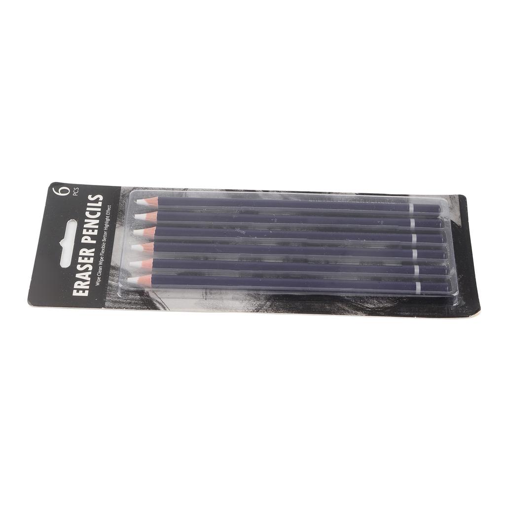 Набор из 6 карандашей-ластиков премиум-класса из дерева с легким стиранием, удобная ручка, широкое применение, ручка-ластик для