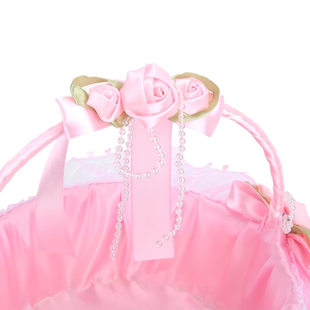 Портативная корзинка для цветов из свадебного кружева   Контейнер Декорация для вечеринки, церемонии