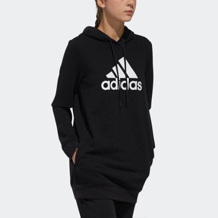 Adidas Толстовка Isc с капюшоном, длинная, спортивная, повседневная, женские толстовки с капюшоном, черная EH6492