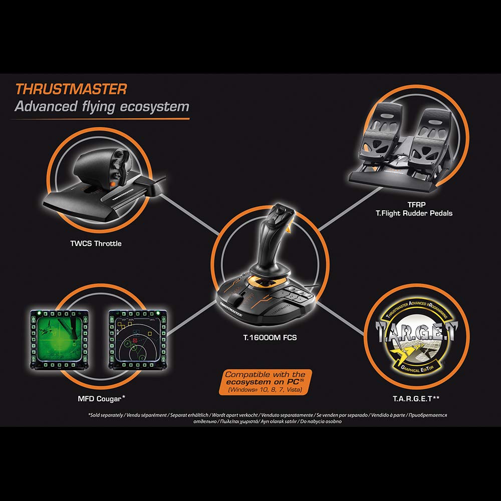 Педаль руля направления Thrustmaster FCS Flight Pack для ПК []Thrustmaster T.16000M Джойстик, дроссельная заслонка,