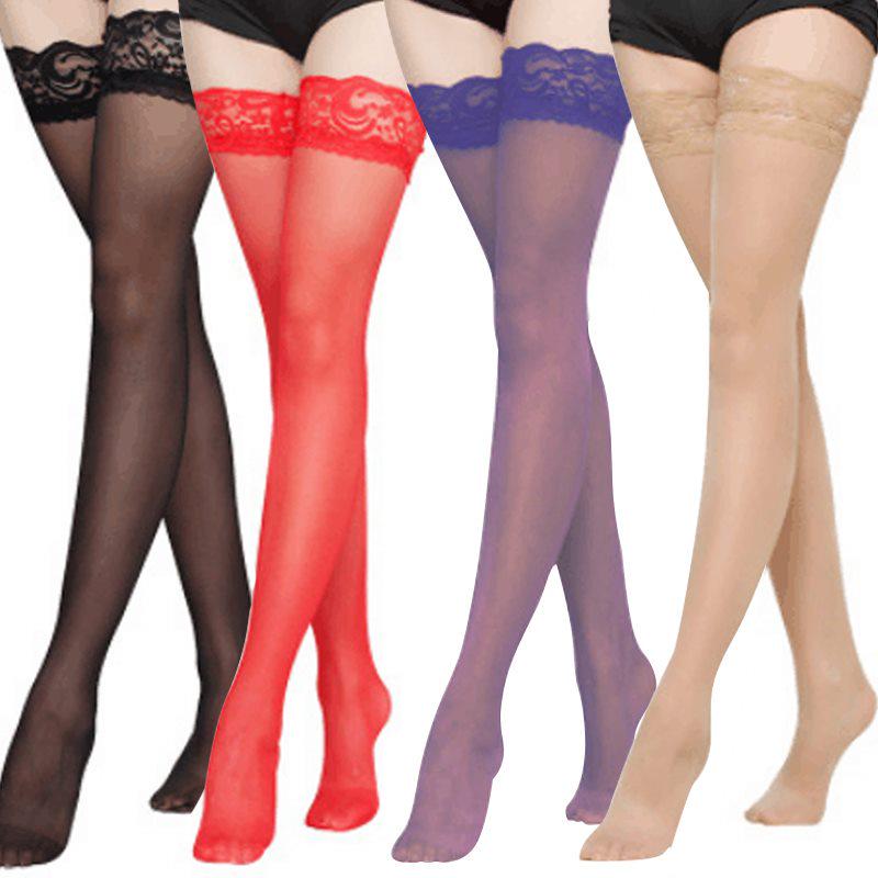 1Pair Sexy Lingerie Women Stockings Lace Sheer Top Thigh Highs Socks Pantyhose Hold Up Stockings