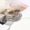 Bohemian Woven PU Leather Bracelet With Magnetic Clasp Women Vintage Style Adjustable Handmade Jewelry