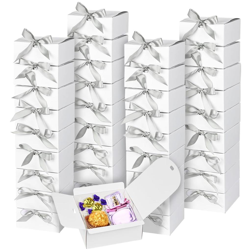 20 шт. Маленькие подарочные коробки для ювелирных изделий, подарочные коробки оптом с крышками и лентами, квадратные подарочные коробки, бумажные коробки для подарков на свадьбу, день рождения, вечеринку, праздник