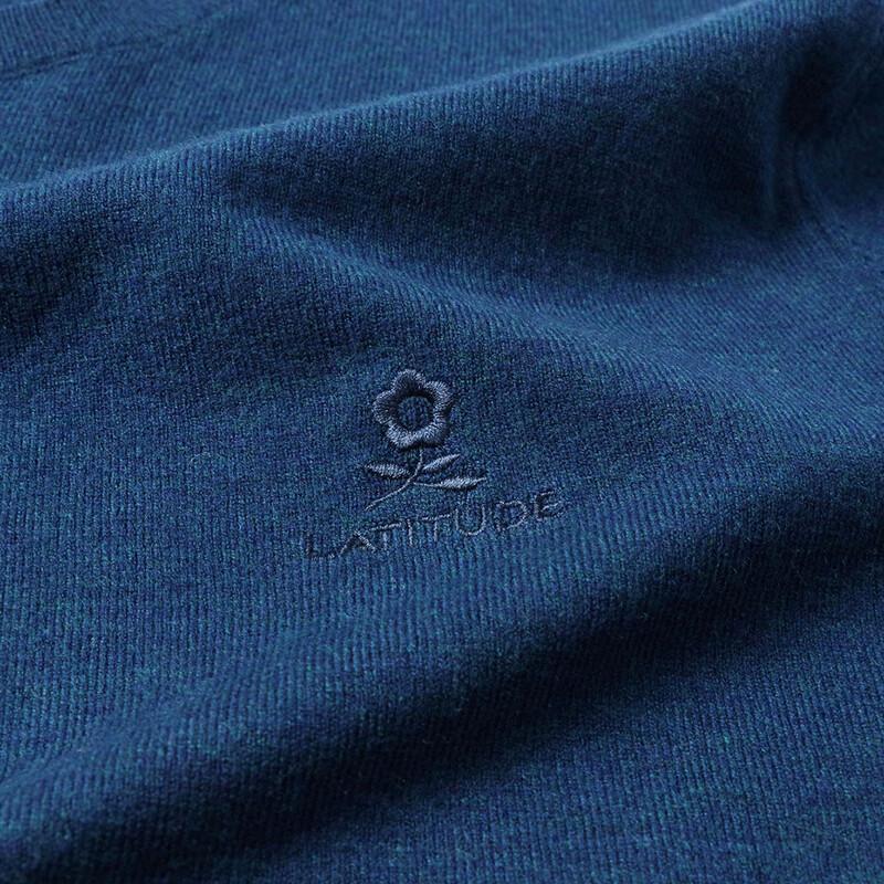 MONTAGUT Men's Embroidered Crew Neck Thick Knit Sweater